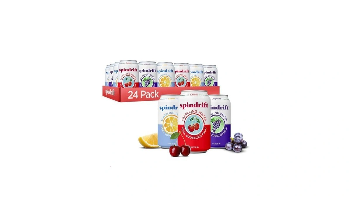 Spindrift Sparkling Water, Americana 3 Flavor Variety Pack, Made With