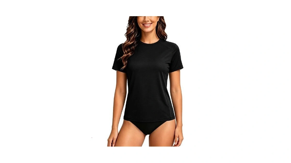 Swim Shirts For Woman: Short Sleeve Upf 50+ Rash Guard