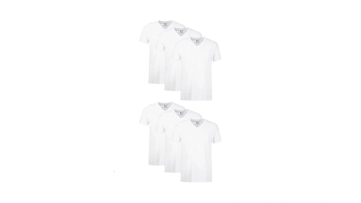 Hanes Mens Cotton, Moisture-wicking V-neck Tee Undershirts, Multiple Packs And