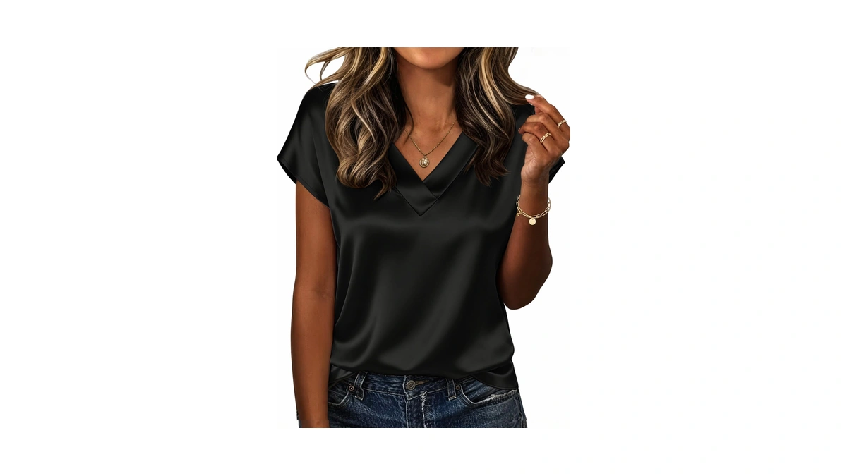 Zeagoo Cute Summer Tops For Women V Neck Short Sleeve