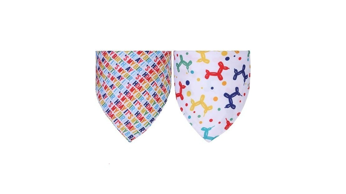 2-pack Dog Birthday Bandana Set - “it‘s My Birthday” &