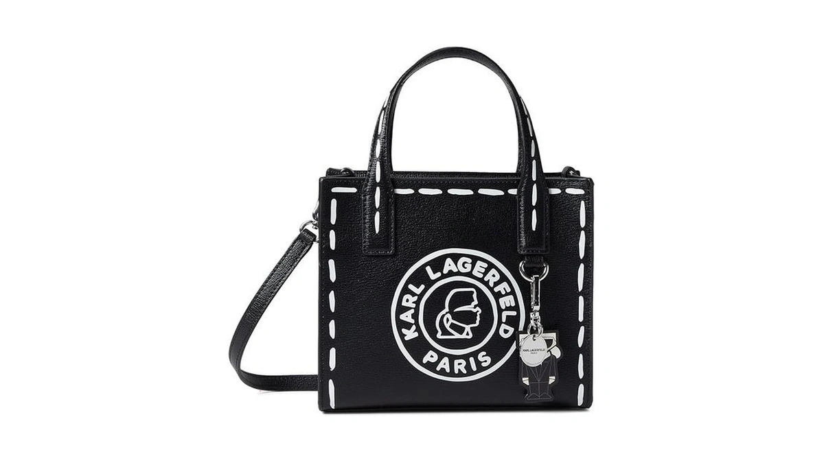 Karl Lagerfeld Women's Nouveau Small Printed Tote Bag, Black Cameo,