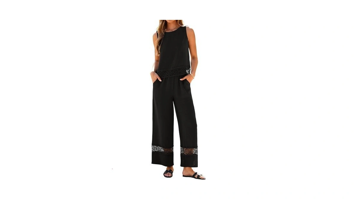 Glamaker Summer Pants Sets Womens 2 Piece Outfits Sleeveless Matching