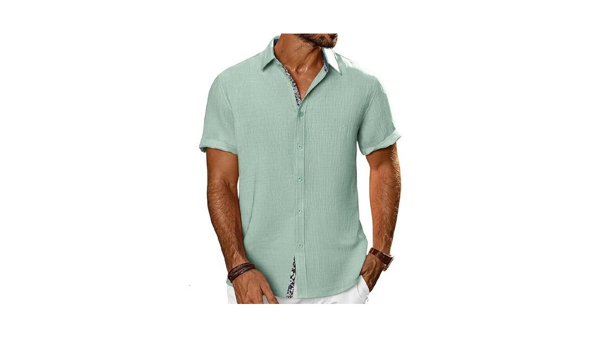 Pj Paul Jones Men's Button Down Short Sleeve Shirt Casual