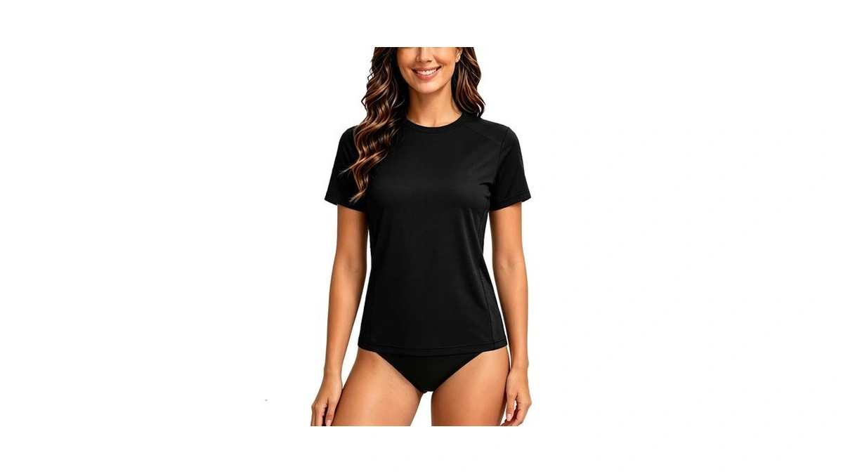 Swim Shirts For Woman: Short Sleeve Upf 50+ Rash Guard