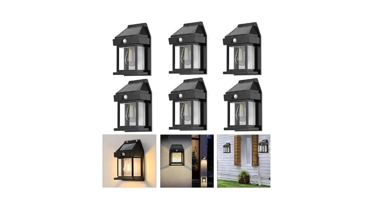 Anricom 6pcs Solar Fence Lights, Motion Sensor Outdoor Light, 3