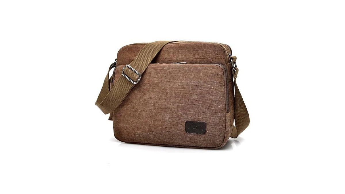 Ashioup Canvas Messenger Bag For Men With Built In Wallet