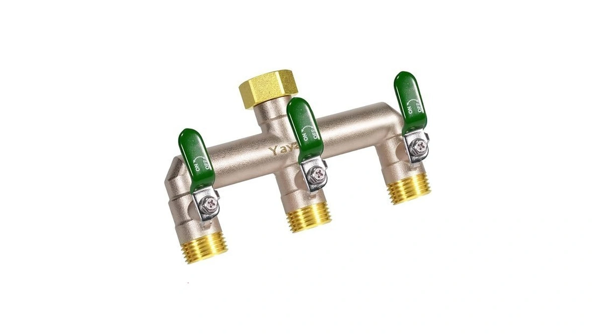 Yayamz Heavy Duty Brass Garden Hose Splitter 3-way, High Flow