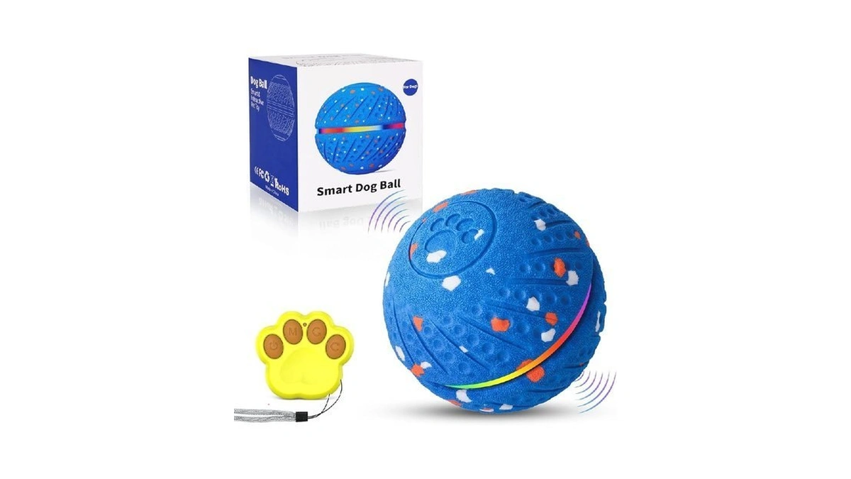 Sujf Interactive Dog Ball, Remote-controlled Moving Dog Toy With Colorful