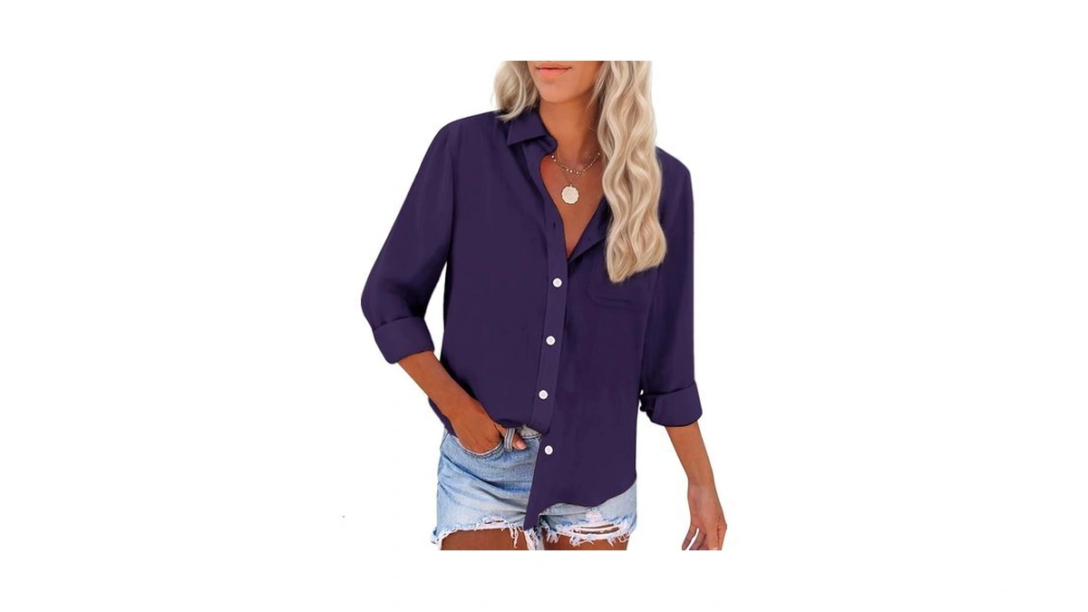 Womens Button Down Shirts Cotton Dress Shirts Oxford Shirts Long