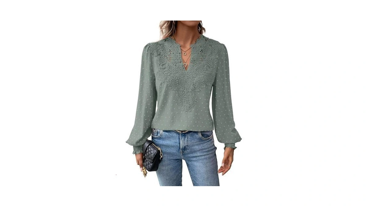 Falechay Womens Plus Size Tops Solid Flowy Blouse For Women