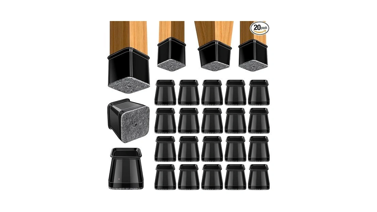 Bumaco Chair Leg Floor Protectors Square Chair Leg Protectors For