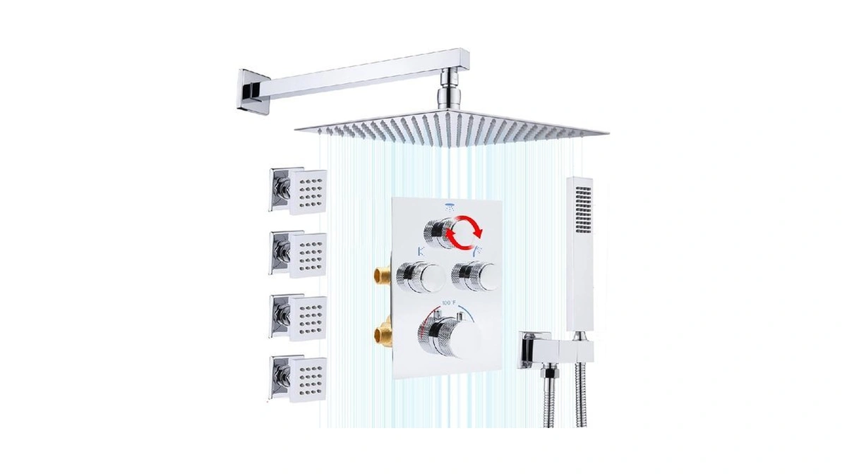 Npysvsss Rain Shower System,12 Inch Wall Mounted Rain Shower Head