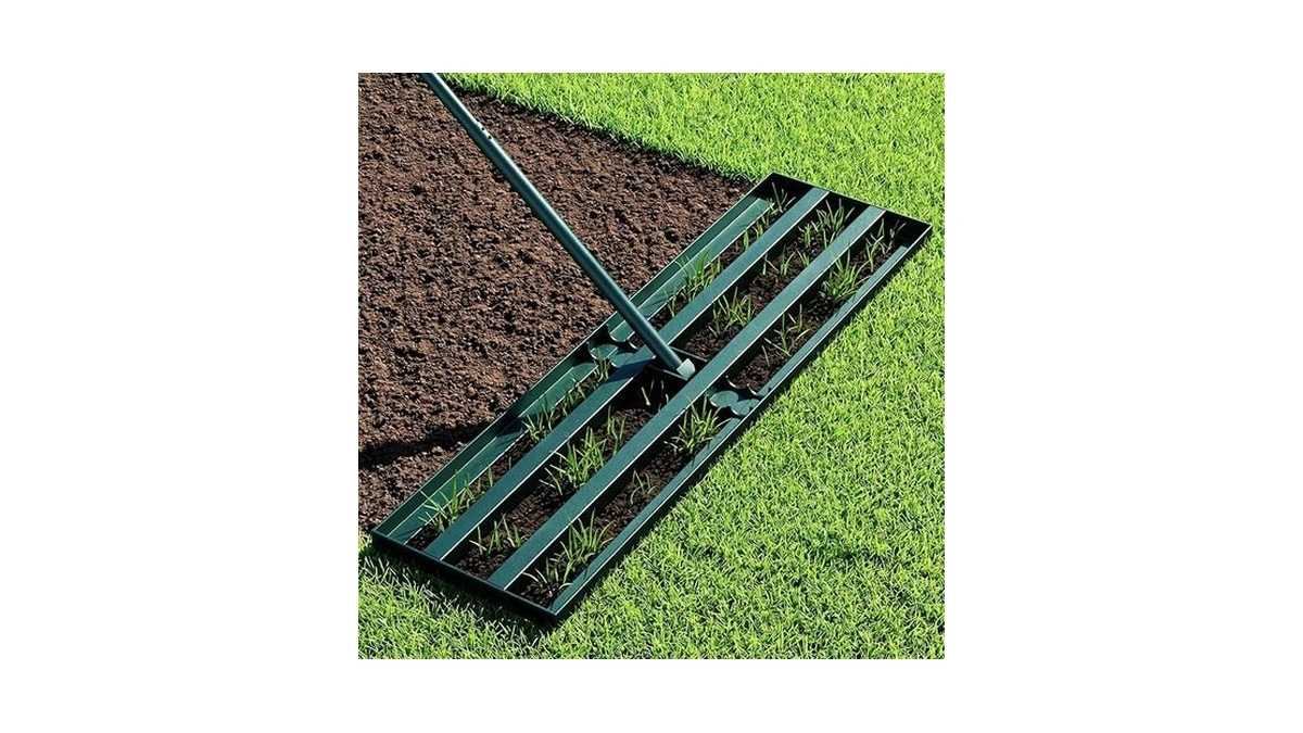 Stainless Steel Lawn Leveling Rake With 70" Adjustable Long Handle