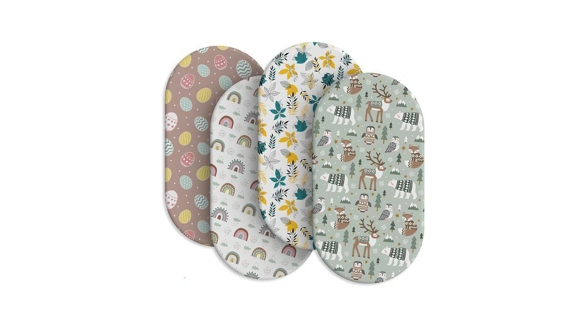 Iocclh Baby Bassinet Sheets For Baby Boy Girls,4-pack Fitted Bassinet