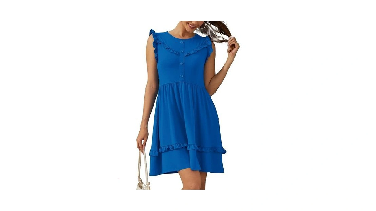 Jayscreate Women's 2026 T Shirt Summer Layered Dress Above Knee
