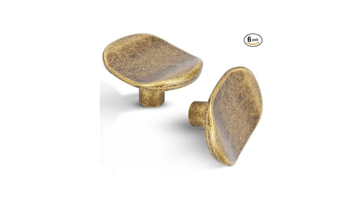 Vicycmc 6 Pack Antique Brass Zinc Alloy Solid Cabinet Knobs,vintage