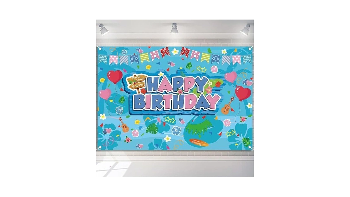 5x3ft Summer Beach Photography Backdrop, Cartoon Hawaiian Animation Background For