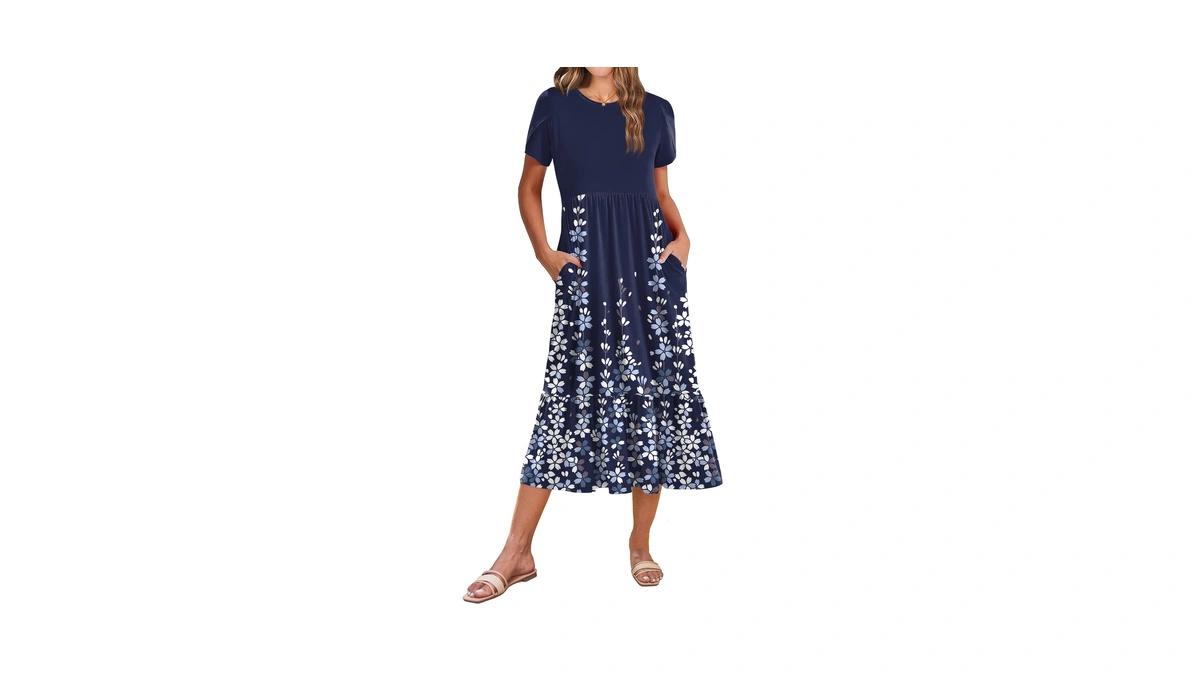 Zeagoo Summer Long Dress For Women 2026 Spring Short Sleeve