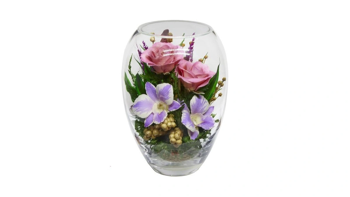 Luxury Orchid Arrangement | Preserved Orchids In Glass Vase |