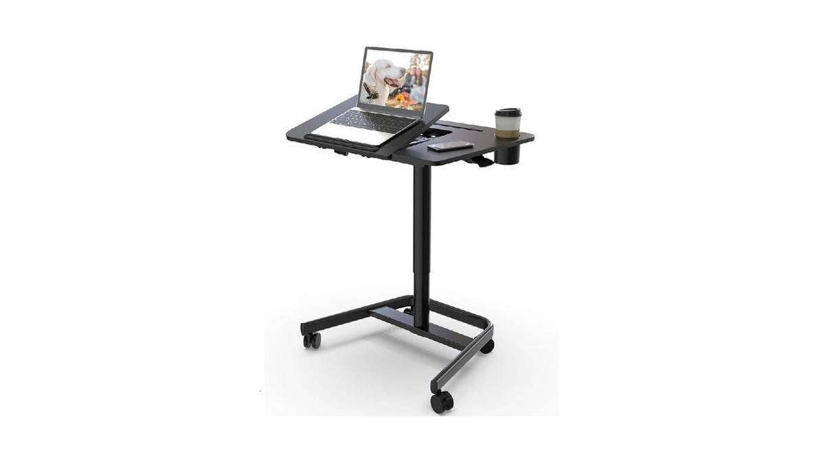 Joy Worker Mobile Standing Desk, Height Adjustable Table, 60° Tiltable