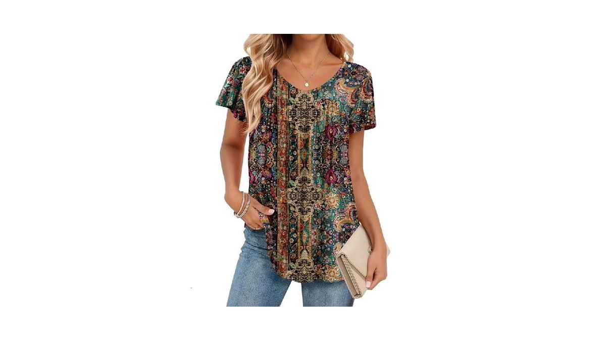 Zeagoo Womens Short Sleeve Tops V Neck T Shirts For