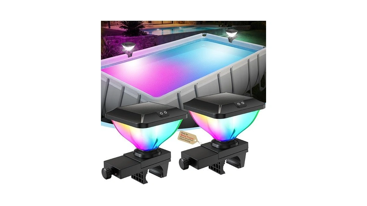 Pooldecor Solar Pool Lights For Above Ground Pool,2pk