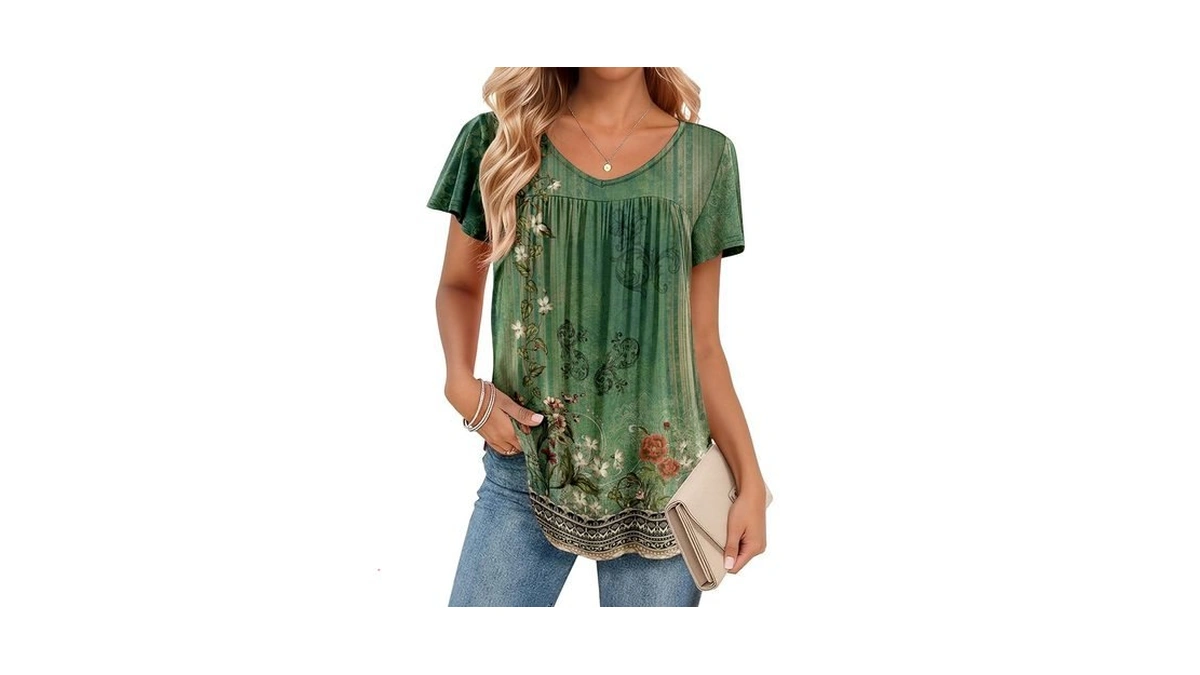 Zeagoo Blouses For Women Casual Tops Ruffle Short Sleeve Shirts
