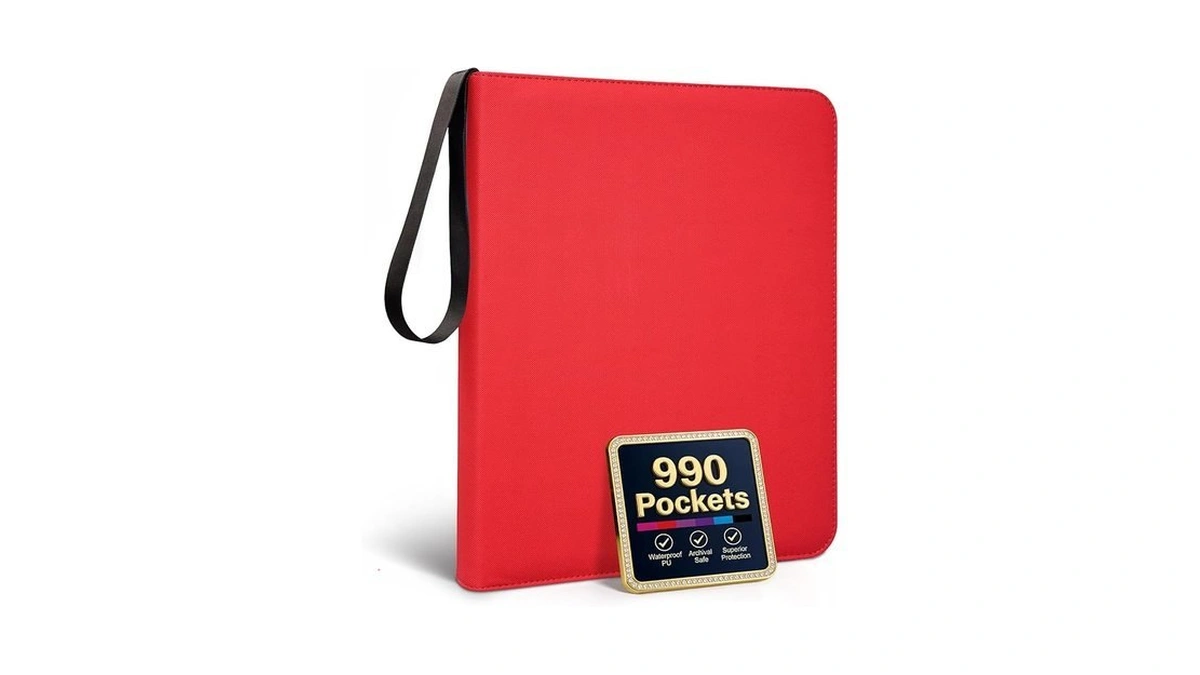 9 Pocket Trading Card Zip Binder,double Sided 990 Pocket Pu