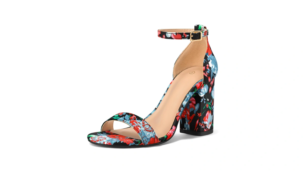 Coasis Women's Chunky Block Heels Open Toe Ankle Strap 3.5