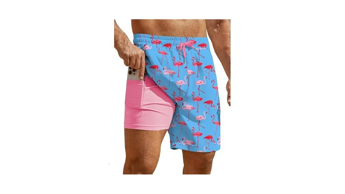 Hardaddy Men's 2 In 1 Swim Trunks With Compression Liner