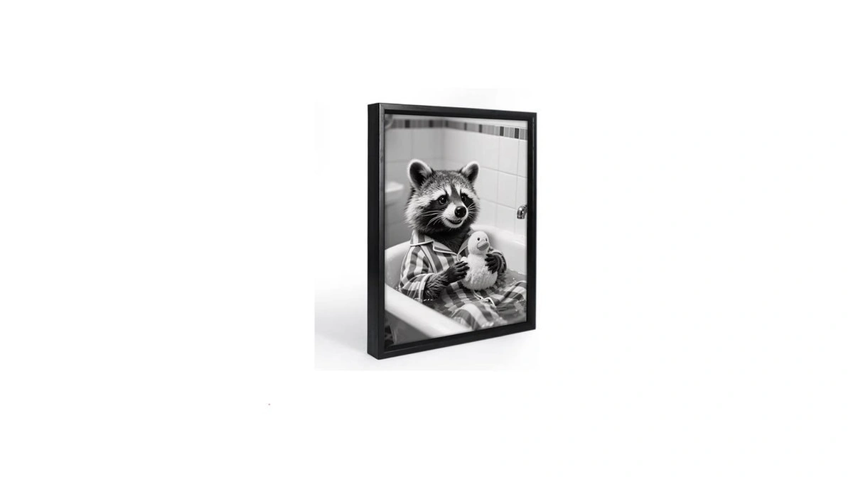 Cgsiete Funny Bathroom Wall Art,bathroom Picture Wall Decor,bear Holding Duck