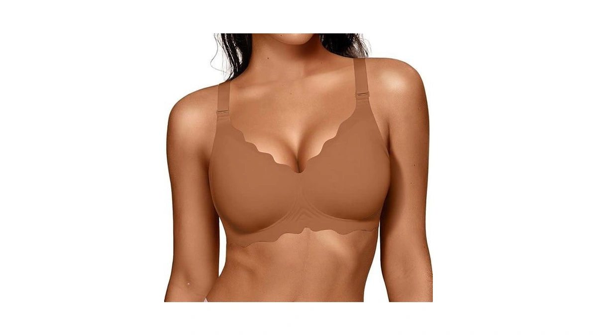 Oeak Women Bras No Underwire Scalloped Push Up Buttery Soft