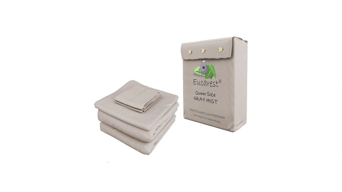 Eucalyptus Lyocell Bed Sheets, Hypoallergenic 100% Organic Tencel, Thermal Regulating