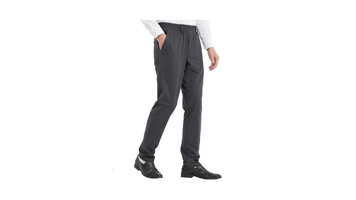 Letaotao Mens Elastic Waist Pants For Seniors High Stretch Expandable