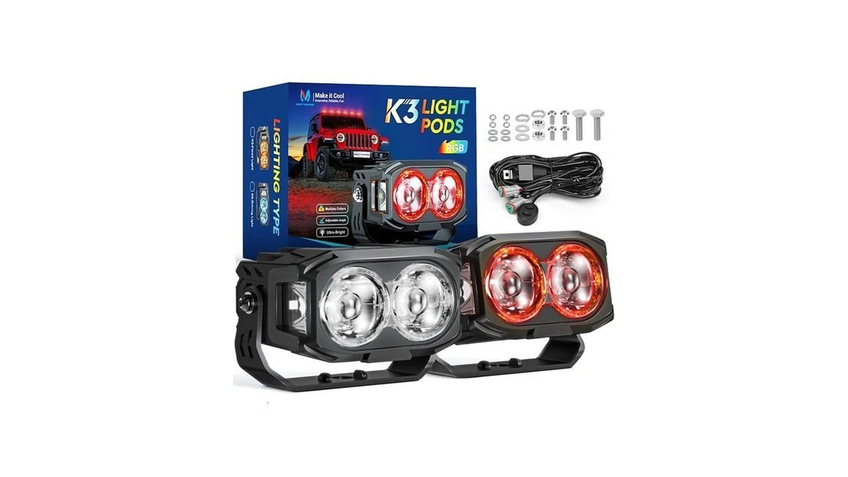 Mictuning K3 Pods Lights, 4'' 56w Rgb With White Offroad
