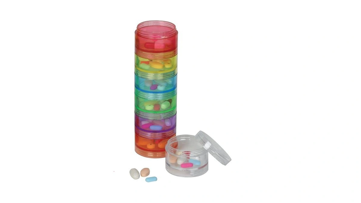 Ezy Dose Weekly (7-day) Daily Stackable Pill Case, Medicine Planner,