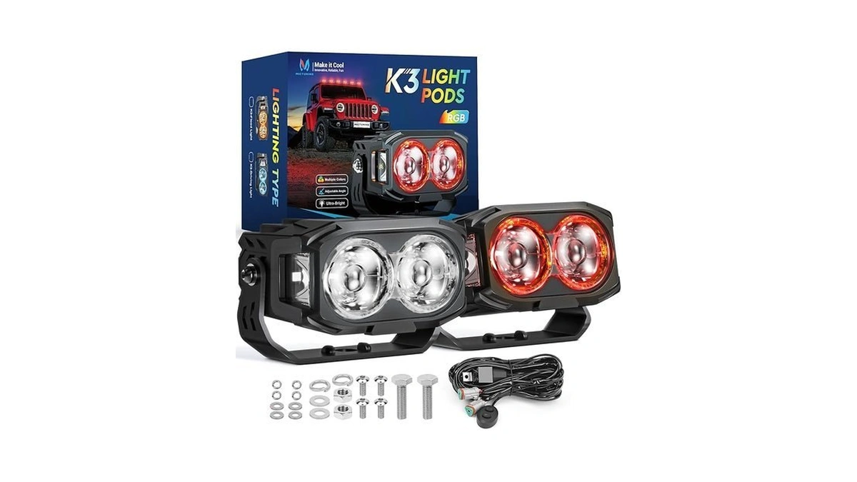 Mictuning K3 Pods Lights, 4''56w Rgb With White Offroad Driving