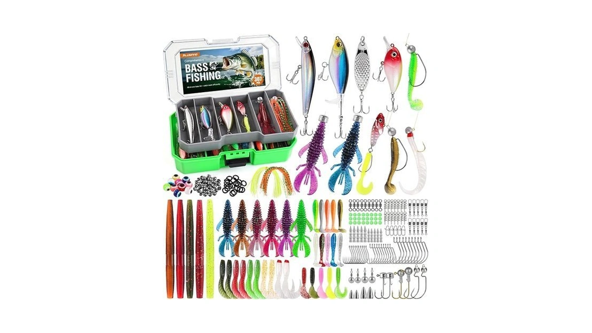 Plusinno Bass Fishing Lures - 307pcs Professional Bass Fishing Kit