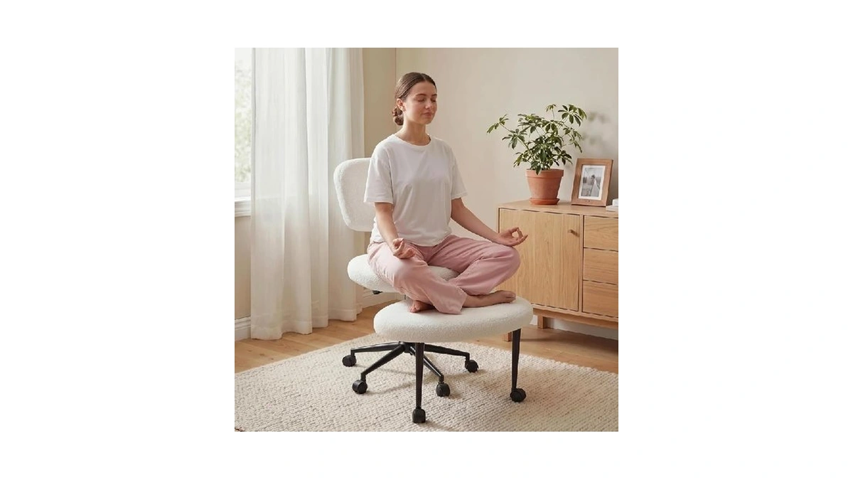 Waleaf Ergonomic Cross Legged Office Chair With Wheels, Adhd Chair
