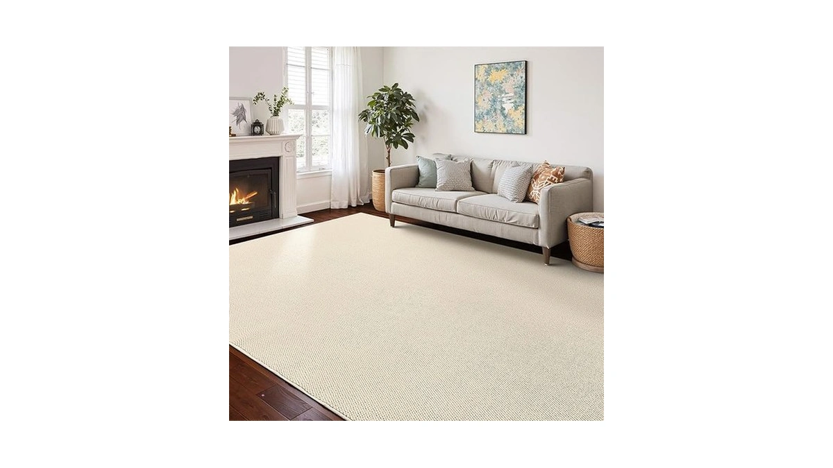 Champlant Washable Area Rug 6x9 Feet White Non Slip Living