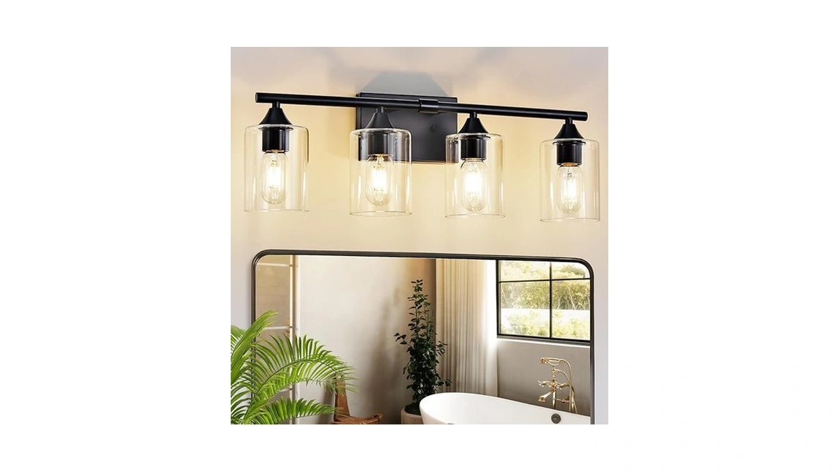 Xpehk 4-light Bathroom Light Fixtures,black Bathroom Vanity Light,bathroom Lights Over