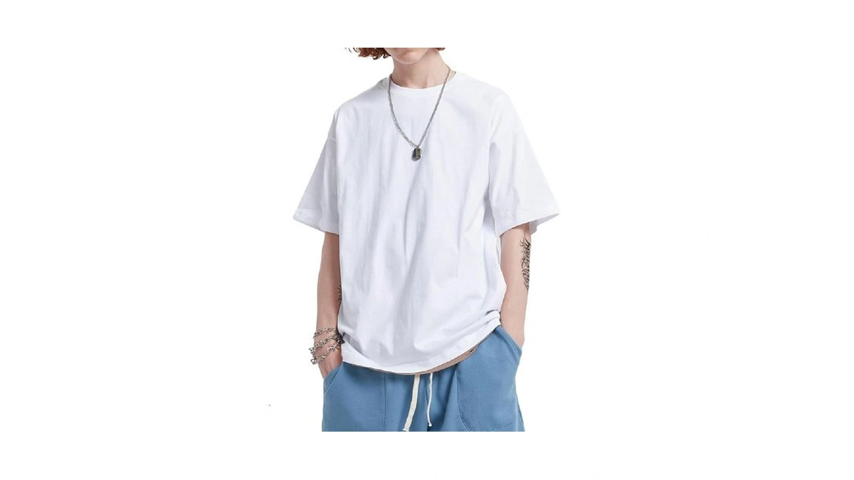Mens Oversized T-shirts Fashion Loose Fit Crewneck Tshirt Streetwear Heavyweight