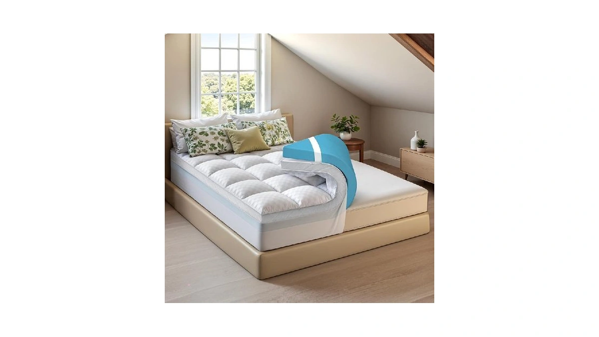 Dual Layer Memory Foam Mattress Topper For Pain Relief With