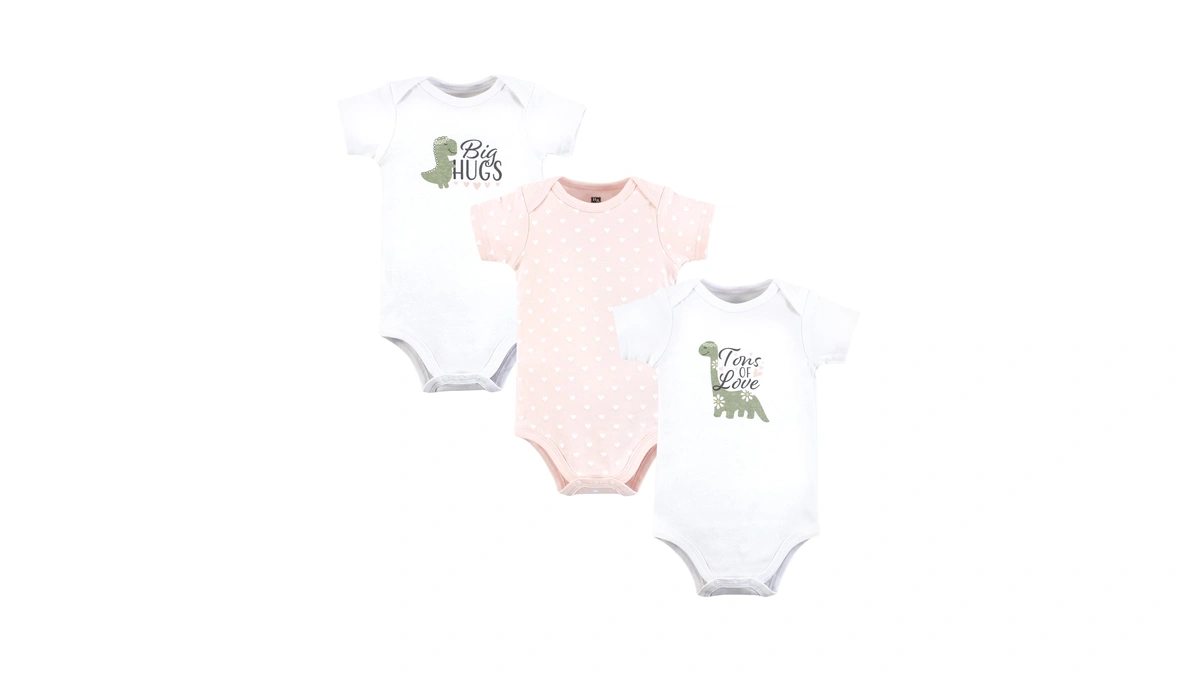 Hudson Baby Infant Girl Cotton Bodysuits, Tons Of Love, 9-12