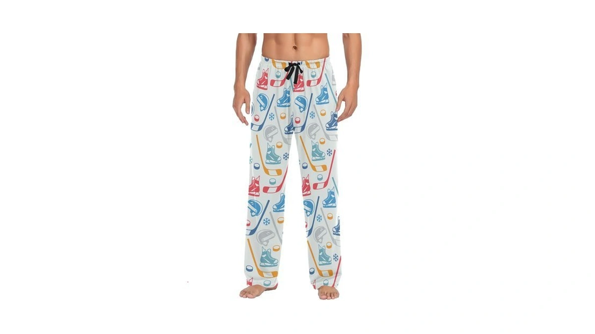 Sports Hockey Pajama Pants Mens Lounge Pants Lightweight Men Pajama