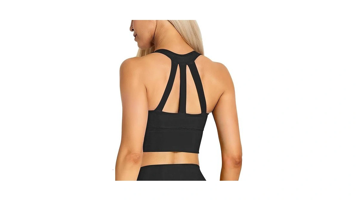 Xunyu Longline Sports Bra For Women Open Back Workout Tops