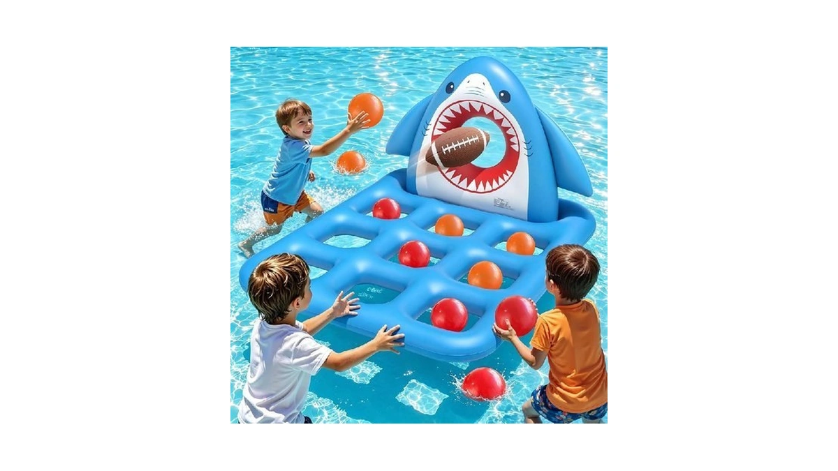 Josen Inflatable Pool Toy Set, Fun 2-in-1 Shark Pool Water