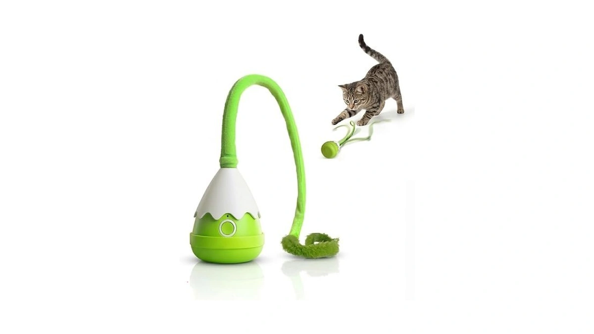 Mzingall Automatic Cat Toy Magic Tail, 2-in-1 Interactive Cat Teaser