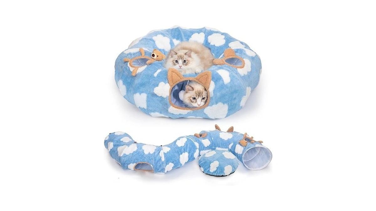 Desell Cat Tunnel Bed, Tunnels For Indoor Cats With Washable